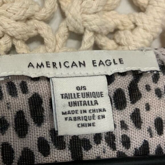 AMERICAN EAGLE Animal Print Fringe Open Front Duster Kimono One Size - Picture 9 of 10